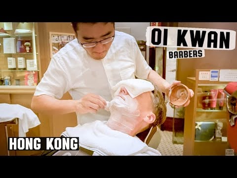 💈 Relaxing Traditional Hot Towel Wet Shave w/ Royal Shaving Products | Oi Kwan Barbers Hong Kong