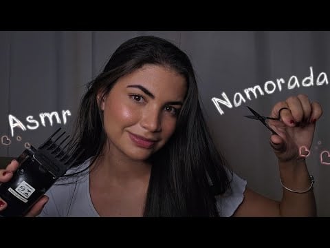 ASMR ROLEPLAY Namorada carinhosa corta seu cabelo e faz sua barba 💇‍♂️💜💤 (Voz suave)
