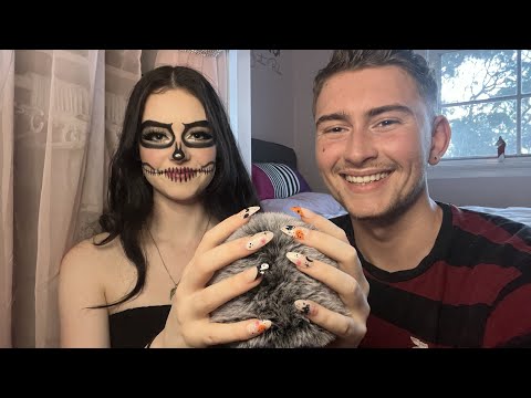 ASMR halloween trigger words + fluffy mic scratching 💀