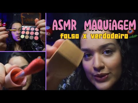 ASMR fazendo sua maquiagem | make falsa X real asmr 