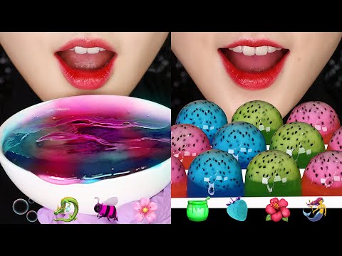 GALAXY JELLY MUKBANG HONEYCOMB ASMR EMOJI FOOD ASMR 🌌