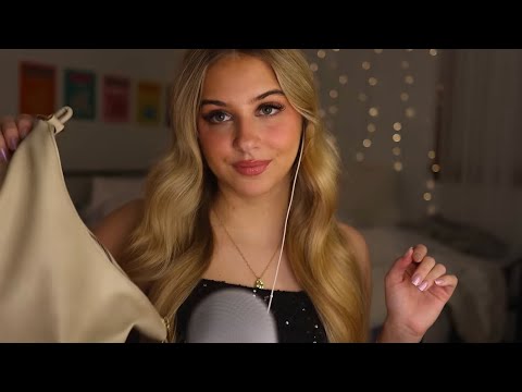 ASMR What’s In My Purse 🩷 Tapping, Rambled Whispering, Scratching