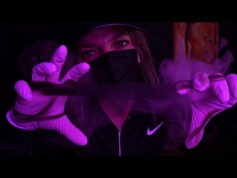 ASMR | Plucking Negative Energy (Personal attention, Visual Triggers, Masked Mouth Sounds) | 
