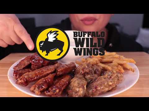 ASMR BUFFALO WILD WINGS |NO TALKING| MUKBANG *EATING SOUNDS*