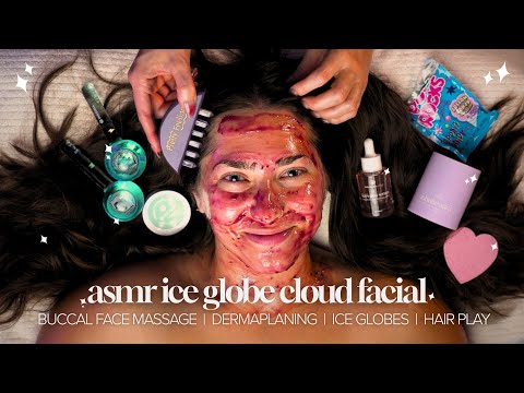 ASMR Deep Sleep Facial — Pop Rock Facial Cleanse, Gua Sha, Buccal Massage with Hair Play #asmr