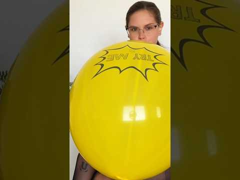 Giant Yellow Punch Balloon 😮🎈🎈 #asmr #balloon #poppballons
