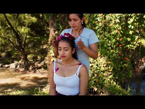 Esperanza's ASMR massage & limpia (cleansing) ritual on a river bank with soothing water sounds 💦