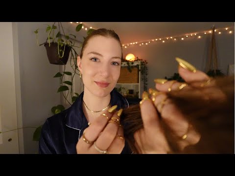 ASMR Combing & Clipping Your Hair to Help you Sleep 🌧️ [Rainy & Delay Versions]