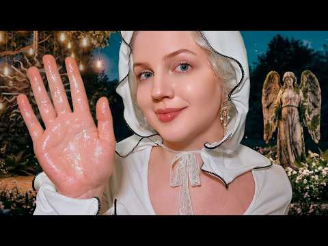 ASMR Oil Neck and Shoulders Massage in the Mysterious Garden