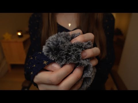 ASMR Sleep All Night, Fluffy Mic Scratching and Face Brushing (Rain Sounds, 8 Hours)