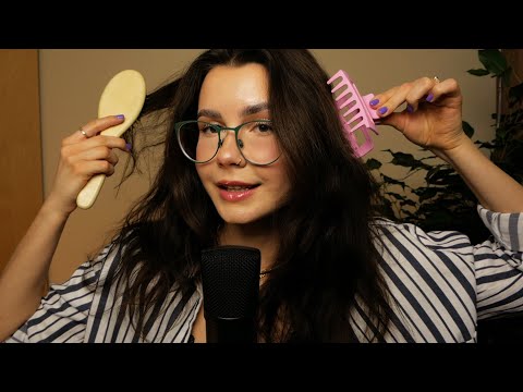 ASMR WŁOSOWE WYZWALACZE 💇🏻‍♀️ na mnie i na Tobie! ★ czesanie, upinanie, plecenie