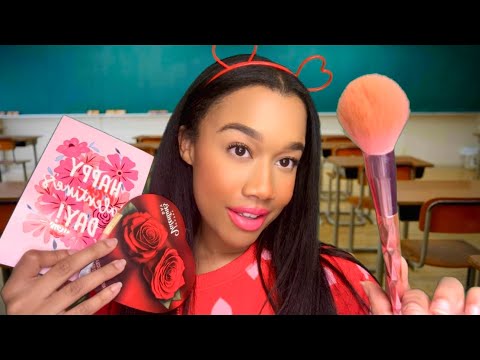 ASMR Girl Who is Obsessed with Valentine’s Day Gives You a Valentine’s Day Makeover in Class 💌💘