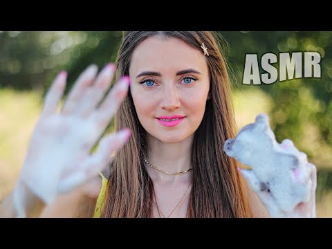 ASMR FACE CLEANING in the BEACH Hair brushing | АСМР Расслабляющий УХОД за твоим ЛИЦОМ на ПЛЯЖЕ