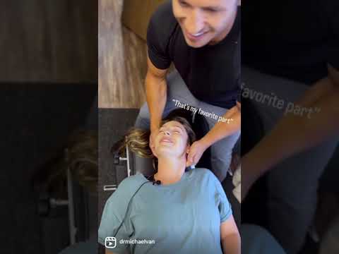 Big Y-Strap Neck Adjustment for Nurse #hbchiropractic #adjustment @DrMichaelVan
