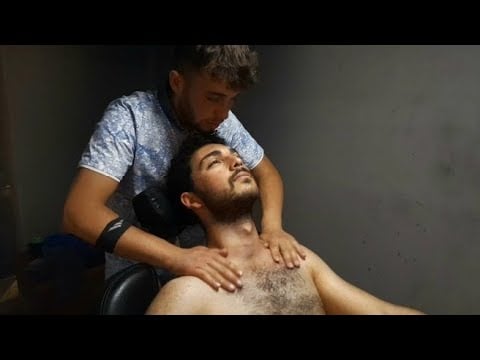 Relaxing asmr barber massage head ,face and body massage get ready to sleep Turkish