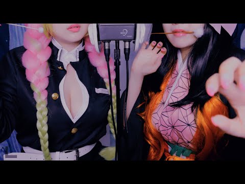 ASMR Nezuko & Mitsuri  twin Inaudible Whispers /ear cleaning 'Kimetsu no Yaiba'