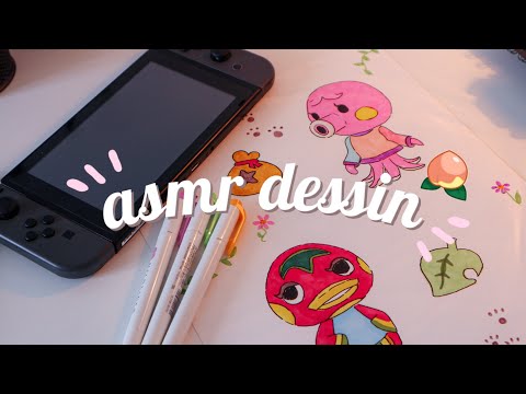 ASMR FRANÇAIS | Dessine avec moi ! (ANIMAL CROSSING) 🐸