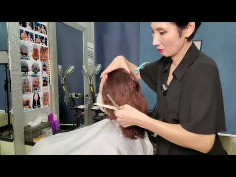 Korean hair salon ASMR visual and auditory activation #Cool gray hair cover is covered and bright~