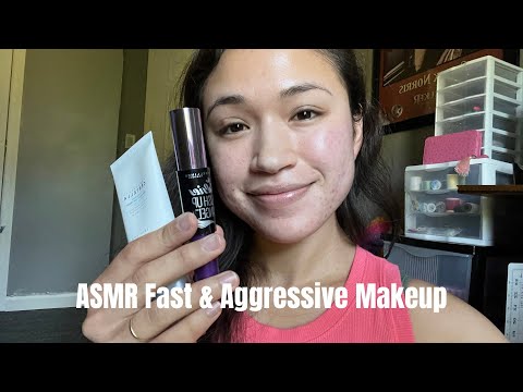 ASMR Fast & Aggressive Makeup (No Talking)
