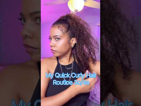 My Quick Curly Hair Routine 3c/4a #washandgo #curlyhairroutine #naturalhair