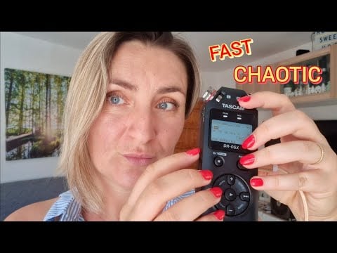 ASMR FAST AGGRESSIVE Mouth Sounds TASCAM + Tapping