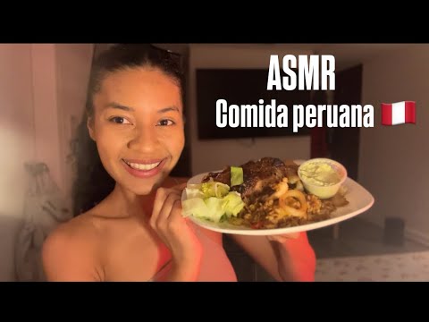ASMR|🤤comiendo comida peruana 🇵🇪 pollo a la brasa, arroz chuafa,papas y más (eating sounds) 