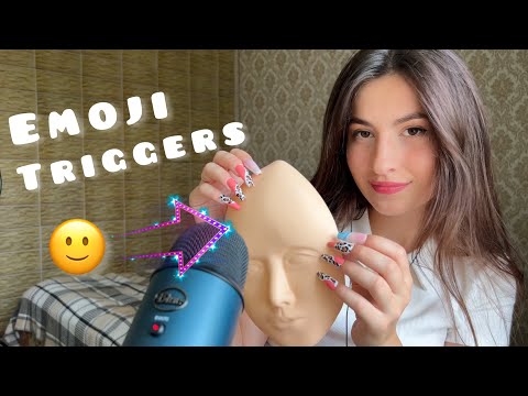 asmr 100 emoji triggers in 1 minute 😜