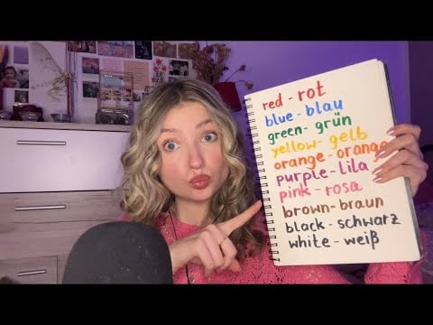 ASMR | teaching you german colors and weekdays 🎨👩🏼‍🏫 | close to the mic whispers 