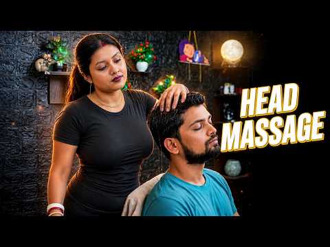 Indian Woman ASMR Head Massage | Oil Head Massage, Neck, Forehead & Ear Massage For Deep Sleep