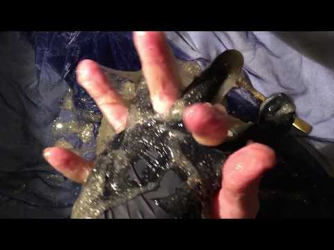 Black LATEX Gloves💥  GOLD RUSH ✨❇  Slimy Hands & Sticky Latex👄 [[ASMR]]