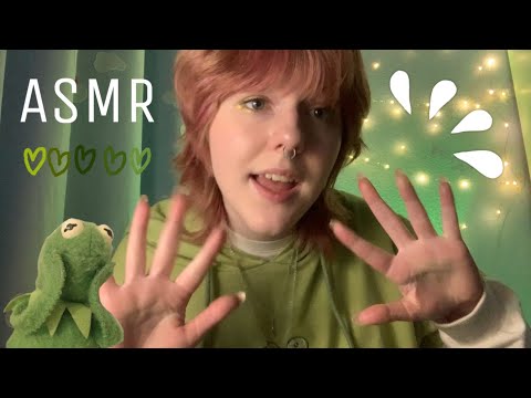 Green ASMR Triggers | Gum Chewing, Tapping, and Rambling