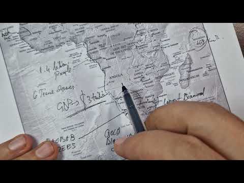 ASMR: AFRICA 🌍 with FACTS - Statistics, Geography & History Facts about | ASMR map tracing writing