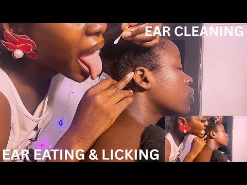 ASMR Ear licking Kinesiology Massage, Back Scratching, Ear Eating, Ear Cleaning, Flakes Cleaning, 