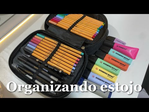 Organizando meu estojo escolar