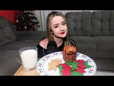 ASMR BINAURAL: MUKBANG - COMENDO BISCOITOS NATALINOS / EATING CHRISTMAS COOKIES 🎧