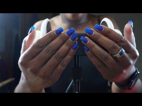 ASMR Pretty Blue Nails Ear Massage