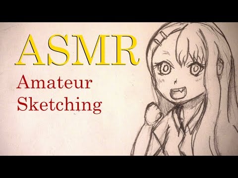Amateur Sketching of an Anime Character ASMR