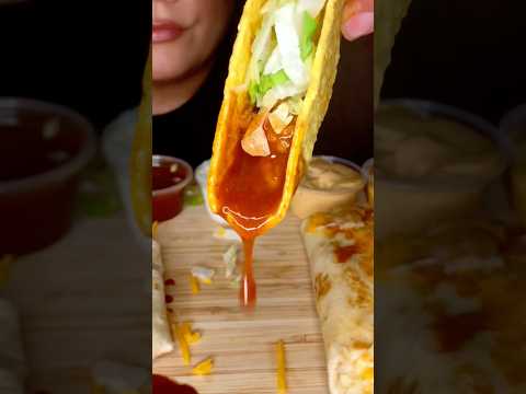 TACO BELL CRUNCHY TACOS #asmr #tacobell #tacos #food #eating