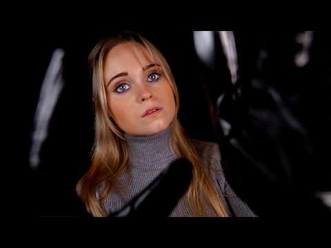 ASMR | Examining your face with LEATHER gloves (soft sounds)