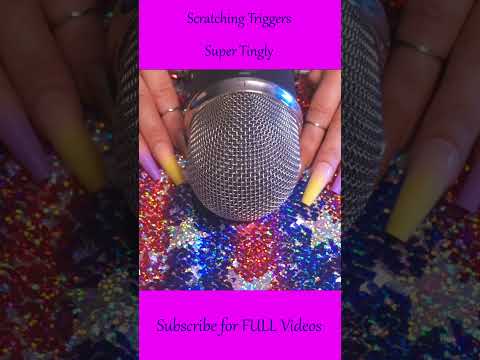 ASMR Mic Scratching without Cover & Reversible Sequins ❤️ #asmr #shorts