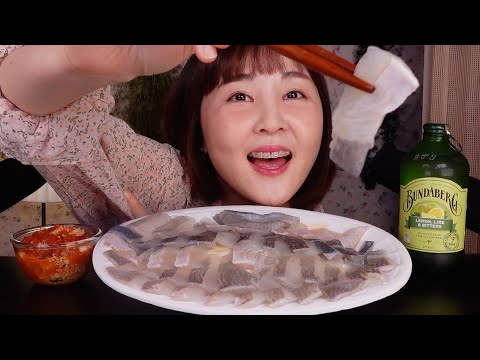 🐟 도다리 회 이팅 사운드 ASMR｜오도독 식감 미쳤다구요.