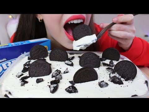 ASMR OREO CREAM CAKE + Cookies & Milk (SOFT & CRUNCHY Eating Sounds)