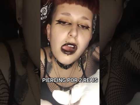 MENINA GÓTICA COLOCA PIERCING POR 2 REAIS ✨ #asmr #asmrsounds