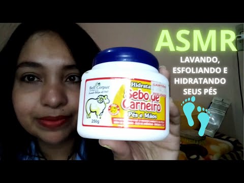ASMR PODÓLOGA CUIDANDO DOS SEUS PÉS! MUITA DELICADEZA E VOZ SUAVE. Lavando, esfoliando e hidratando