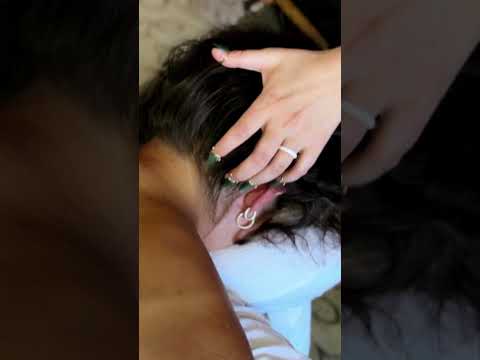 ASMR scalp massage with sandalwood comb #hairplay #relax