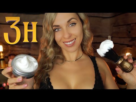 3h Rain ASMR Haircut for Deep SLEEP, massage, shave, soft spoken personal attention