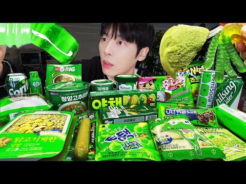 ASMR MUKBANG | 편의점 꿀젤리 그린 디저트 아이스크림 먹방 초콜릿 & GREEN DESSERT HONEY JELLY CANDY