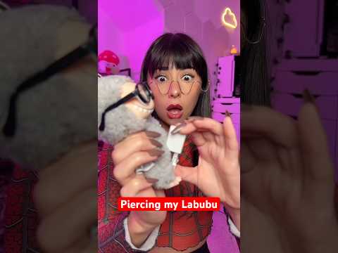 ASMR piercing my Labubu 😖 #asmr #shorts #comedy