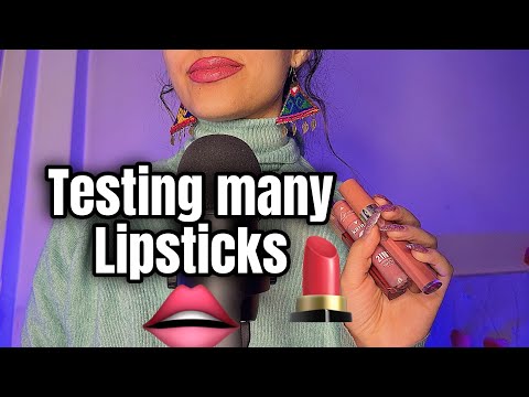 ASMR|~ Testing Many Different Lipsticks 👄 Together 🫠