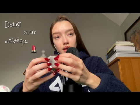 ASMR Doing My Makeup Routine On You | Makeup Roleplay + Clicky whispers & Trigger words